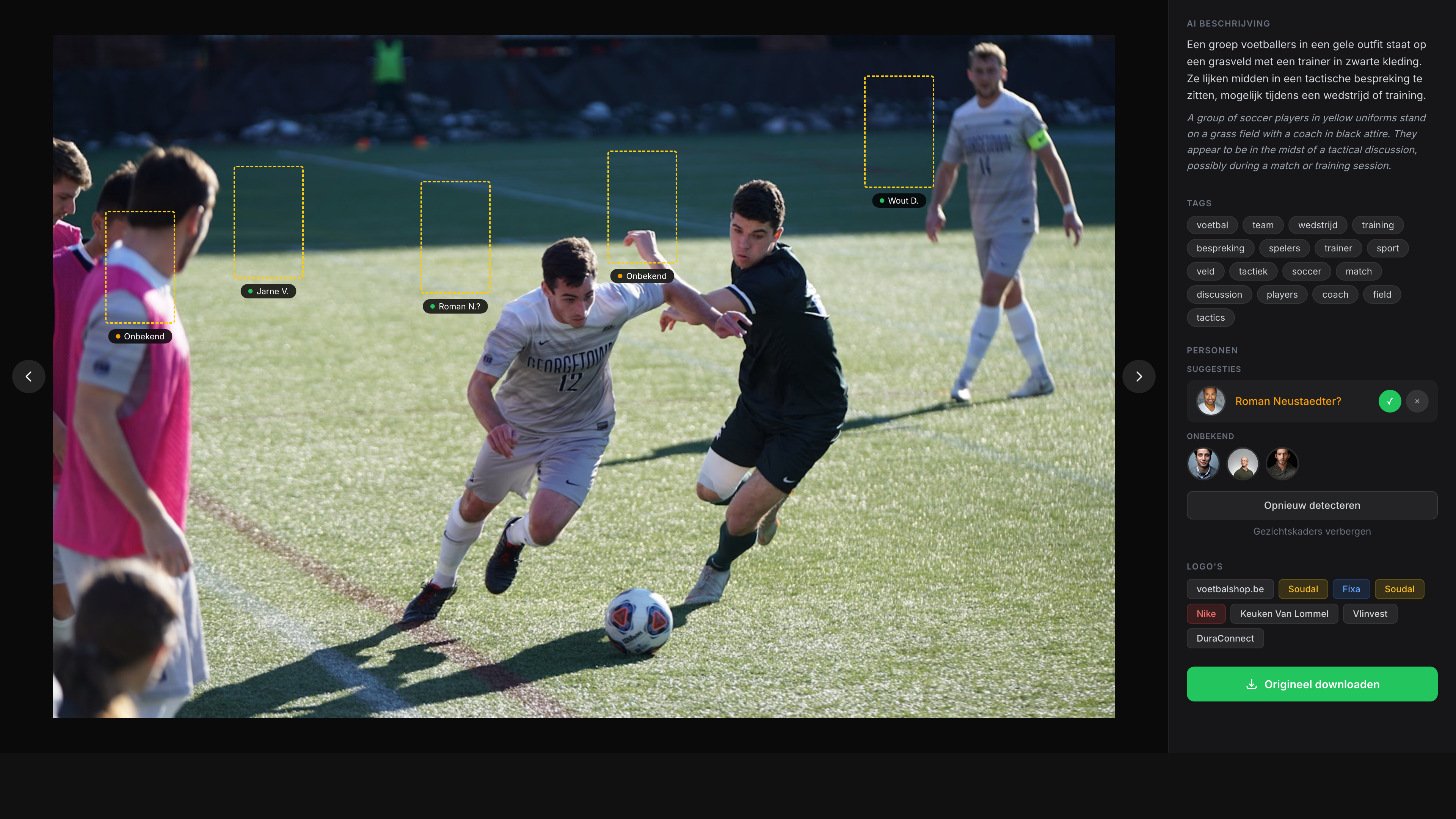 Gezichtsherkenning met automatische tagging